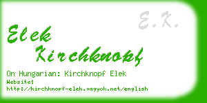 elek kirchknopf business card